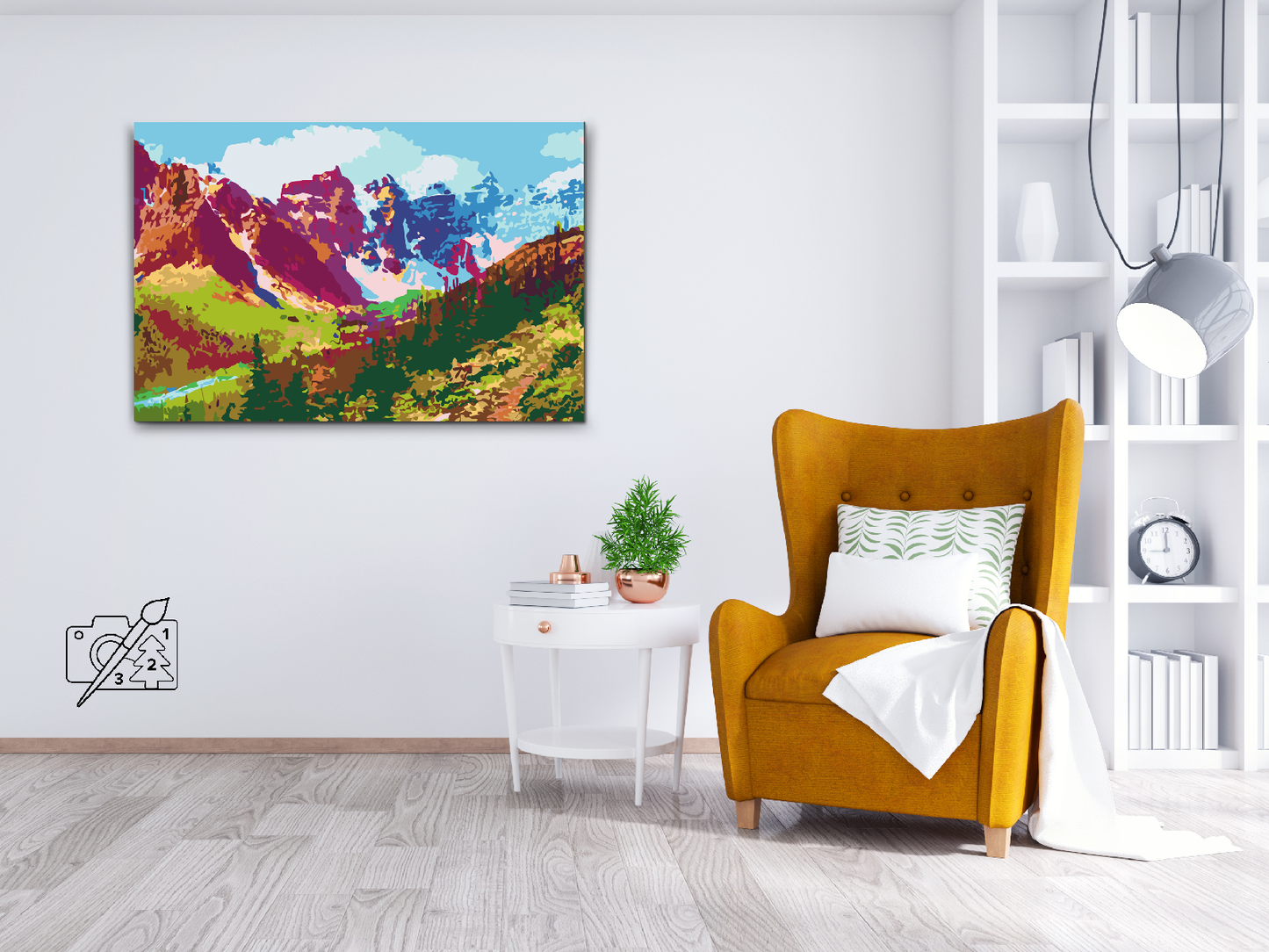 Paint by number - Farverige bjerge