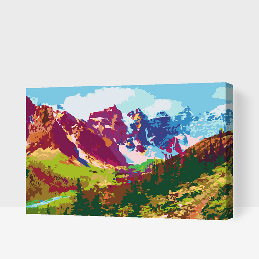 Paint by number - Farverige bjerge