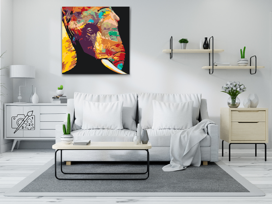 Paint by number - Farvet elefant
