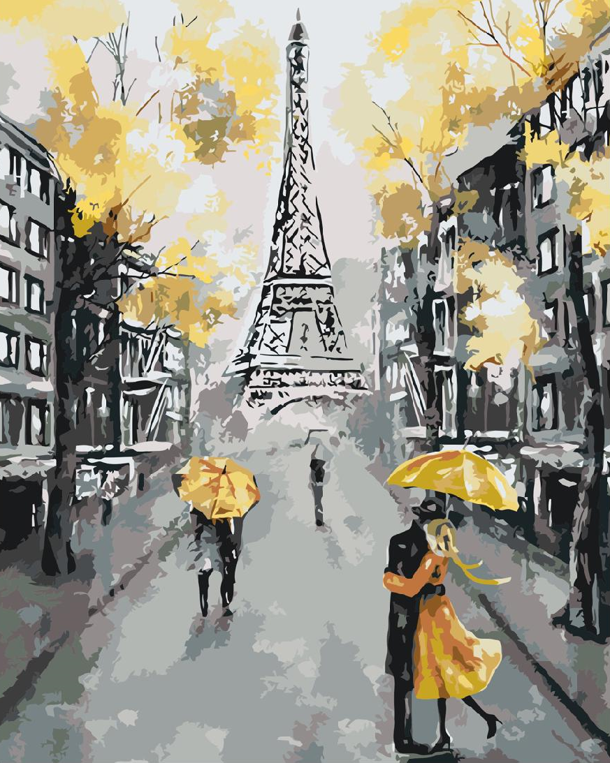 Paint by number - Kvetoucí Paříž - žlutá