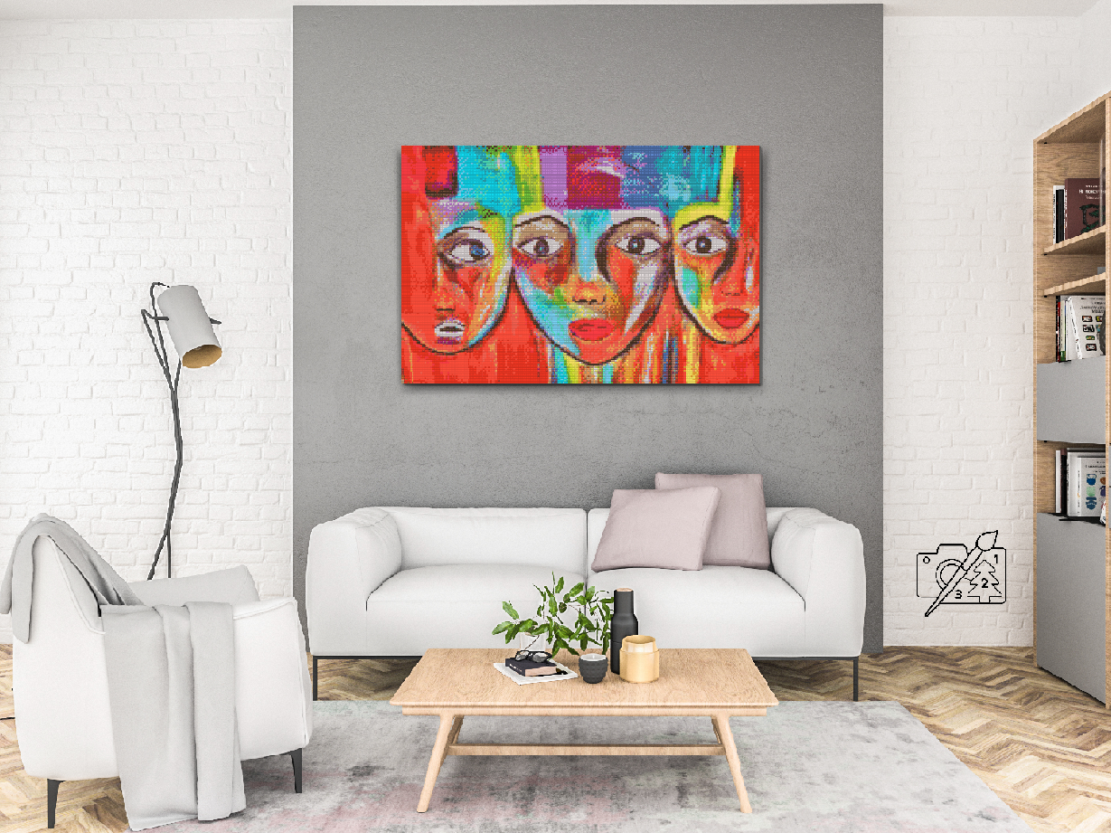 Diamond Paint - Farverige ansigter