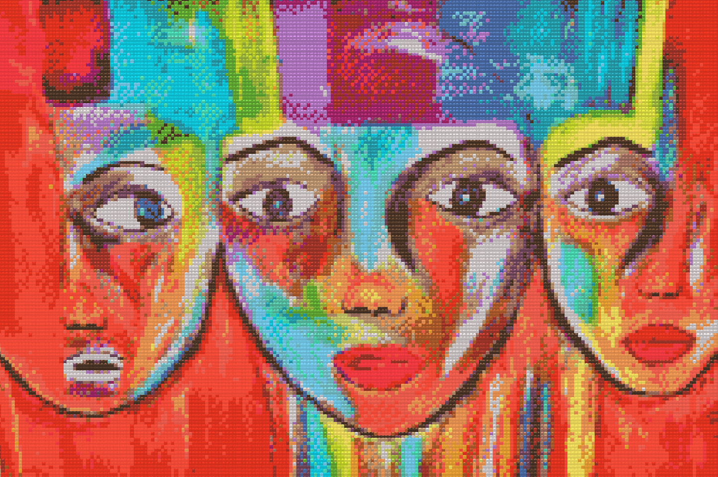 Diamond Paint - Farverige ansigter