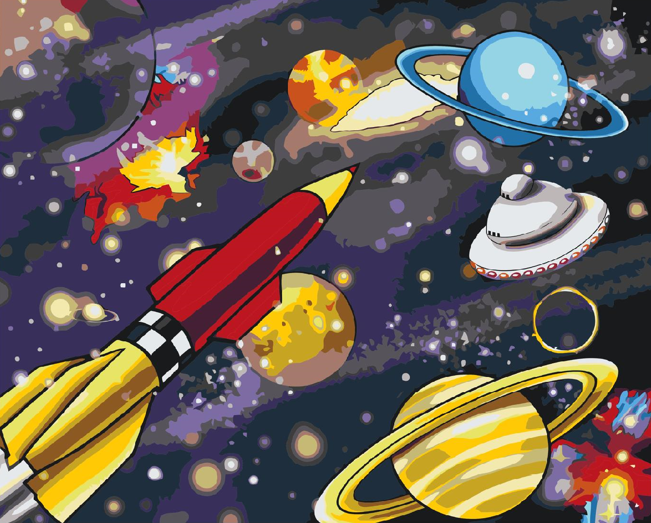 Paint by number - Vesmírná galaxie