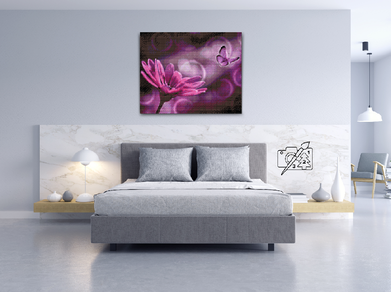 Diamond Paint - Butterfly og Gerbera