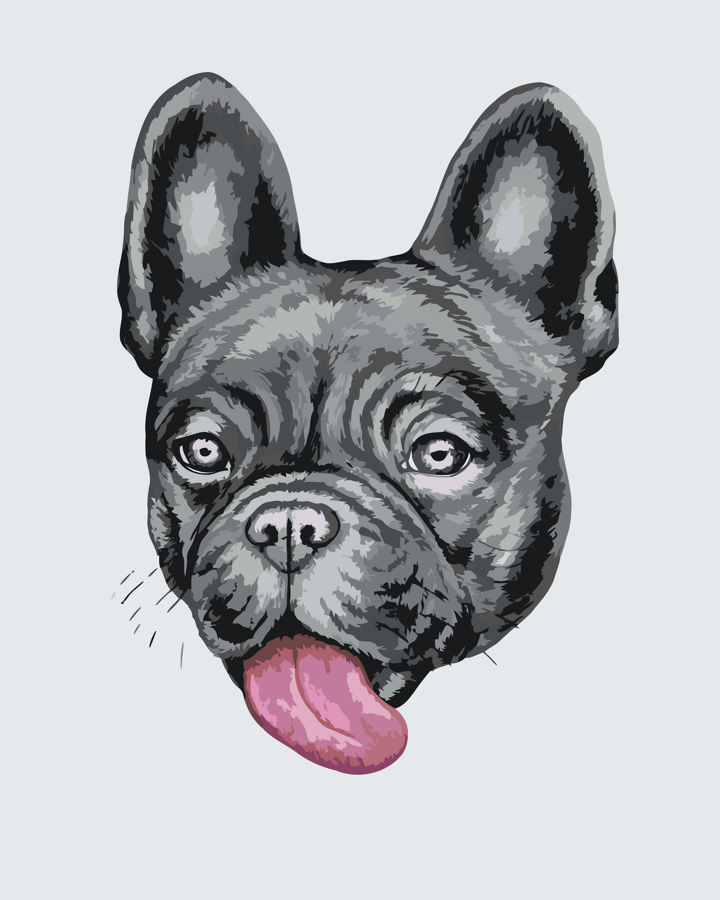 Paint by number - Bulldog med tunge ude