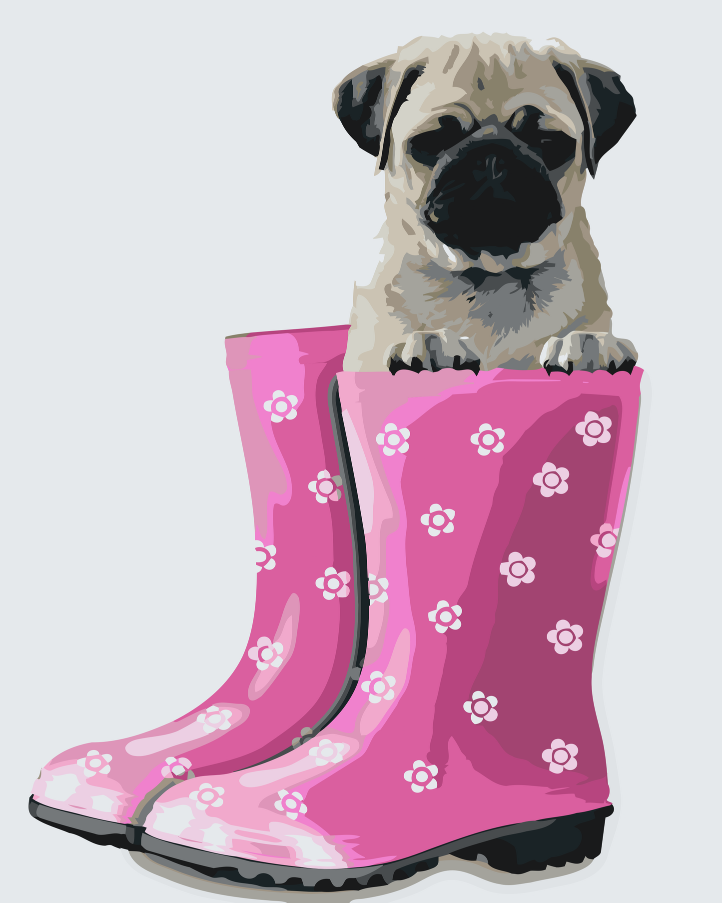 Paint by number - Mops i støvler