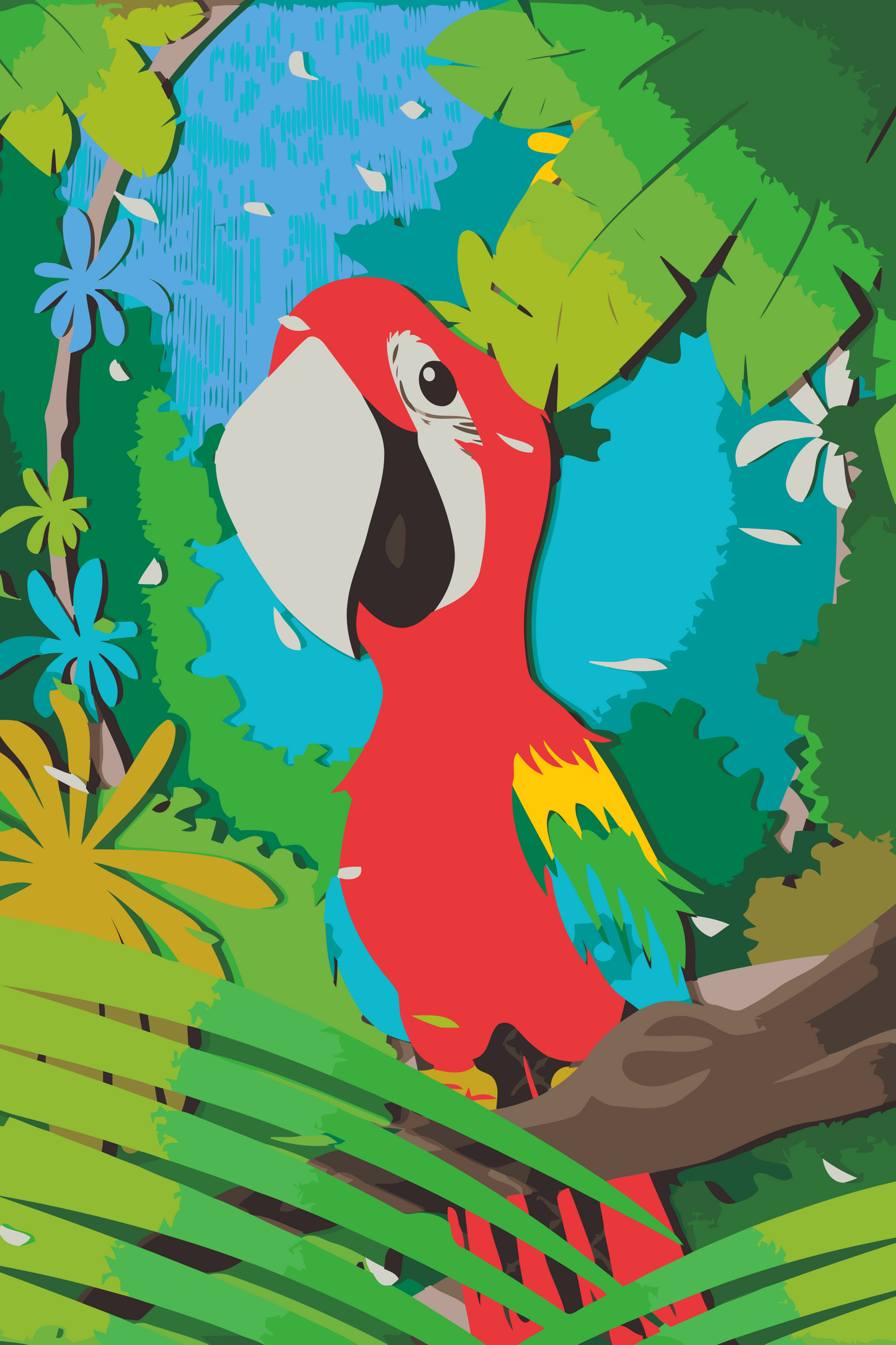 Paint by number - Glad papegøje