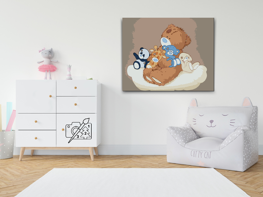 Paint by number - Teddybjørne