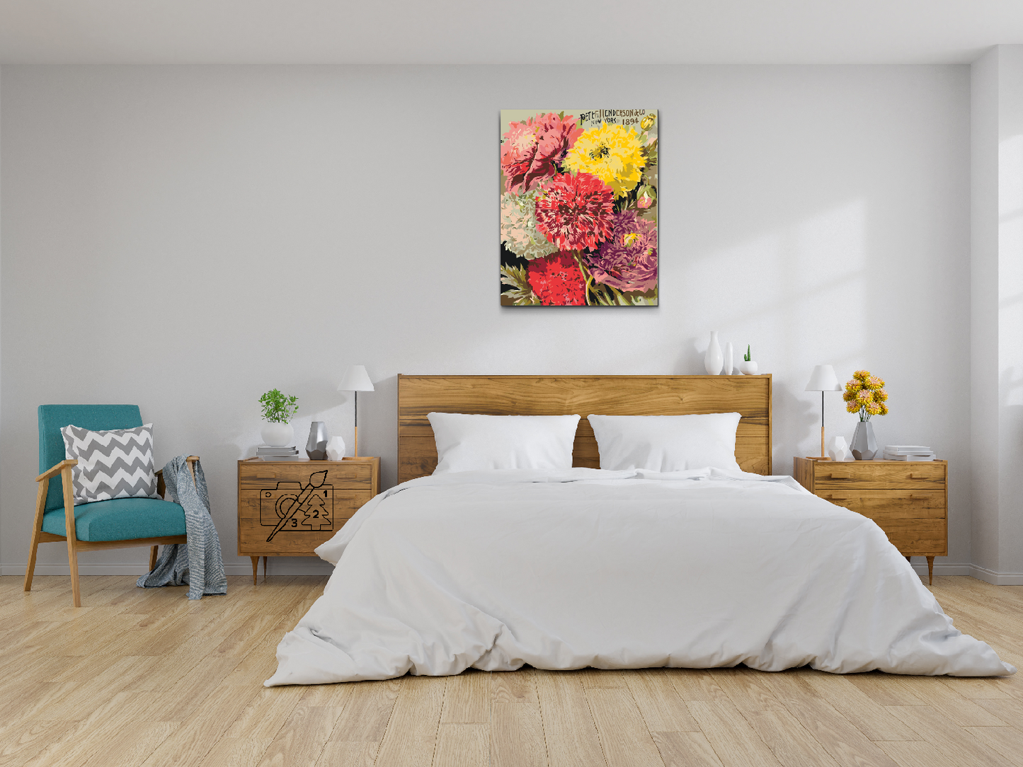 Paint by number - Retro farverige blomster