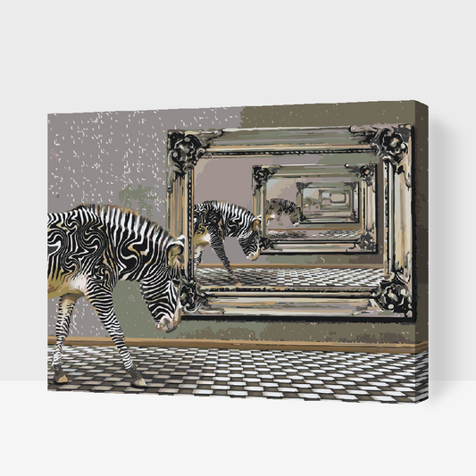 Paint by number - Zebra og Spejl