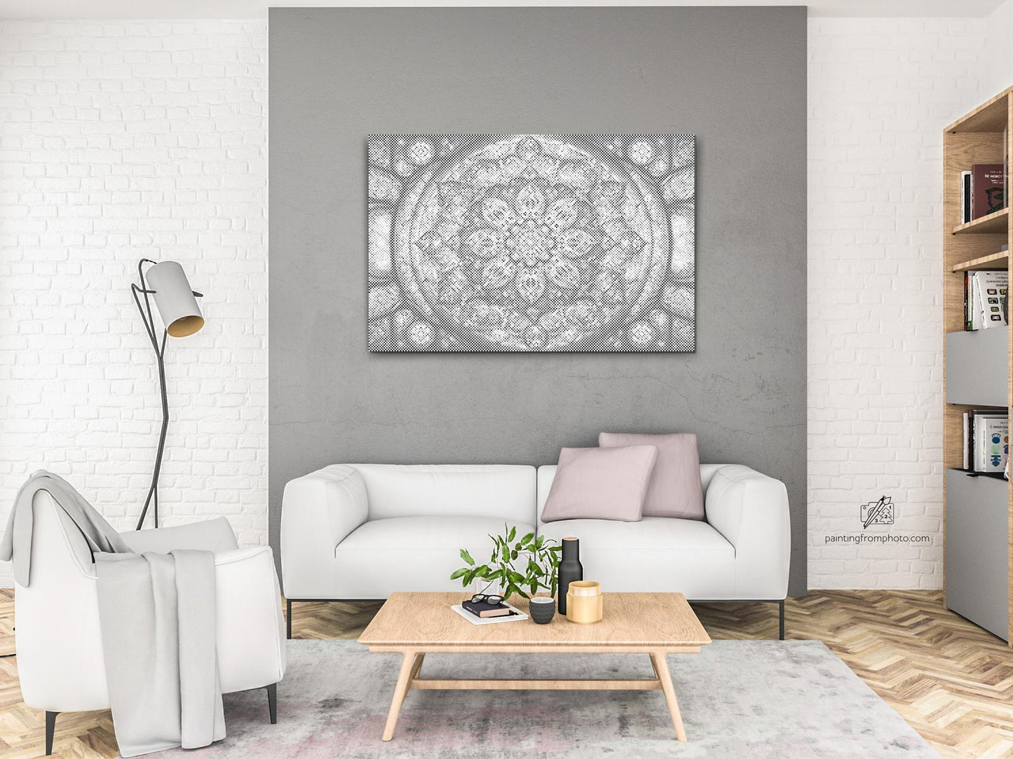 Dotting - Mandala med en blomst i midten