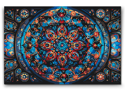 Paint by number - Mandala med en blomst i midten