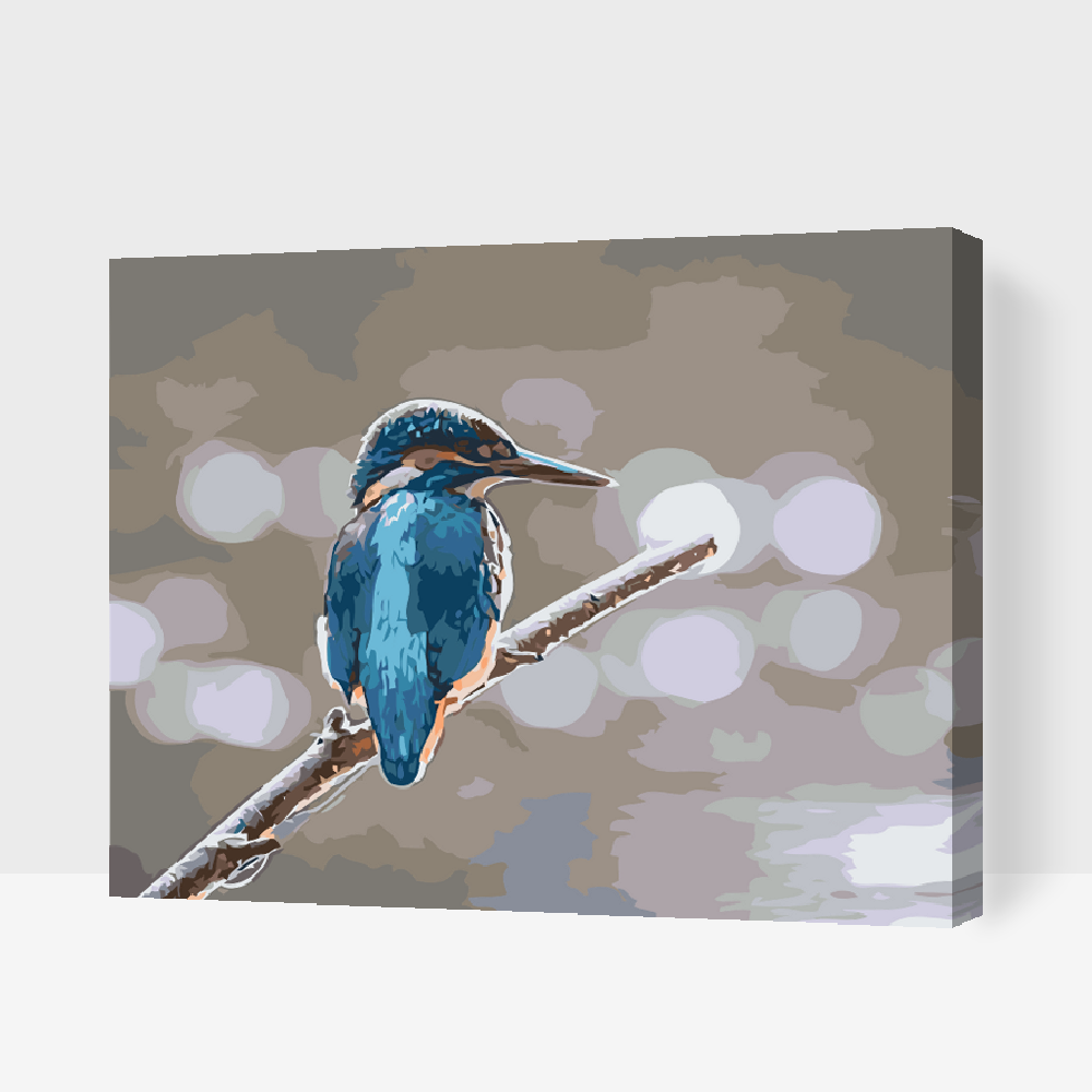 Paint by number - Isfugl på grenen