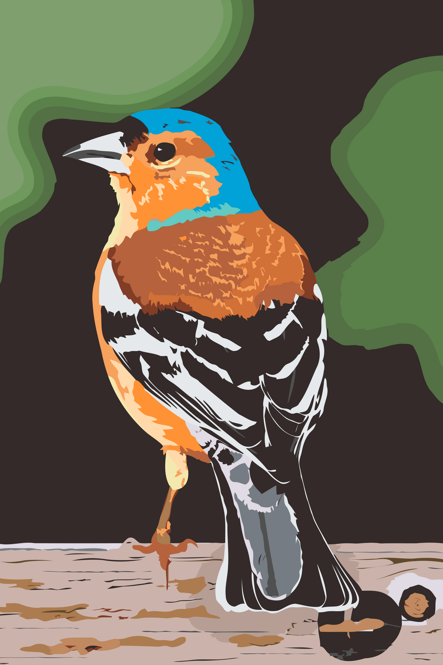 Paint by number - Fugl på træ