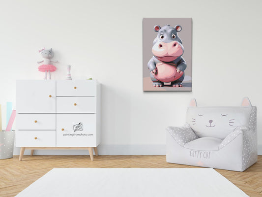 Paint by number - Flodhest til børn