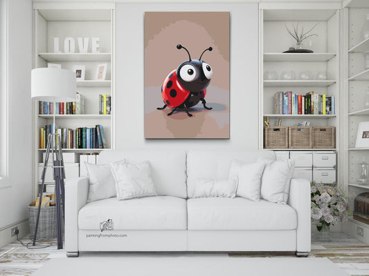 Paint by number - Mariehøne til børn