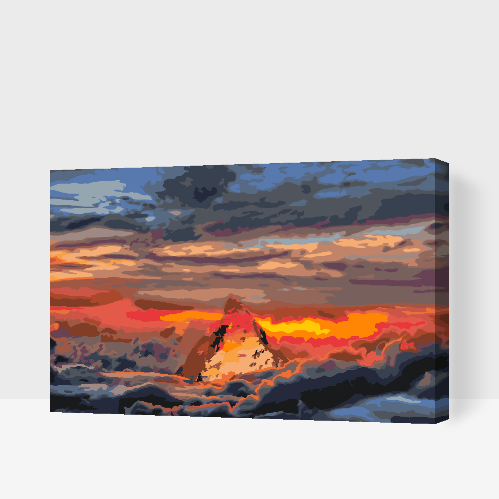 Paint by number - Bjerg dækket af skyer