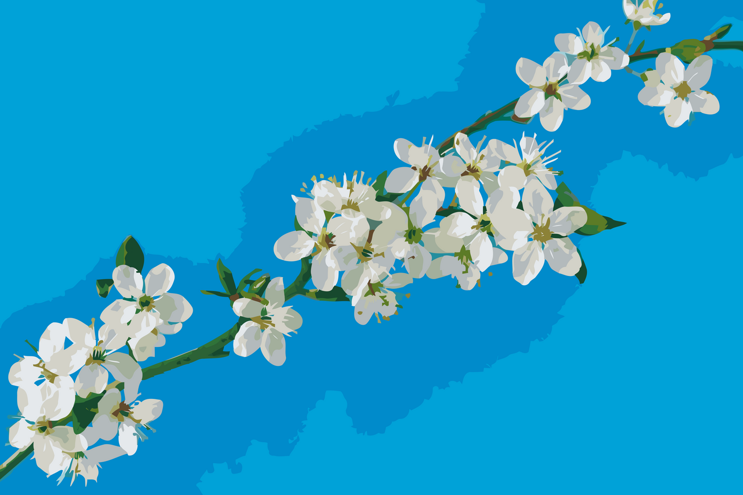 Paint by number - Blomstrende træ