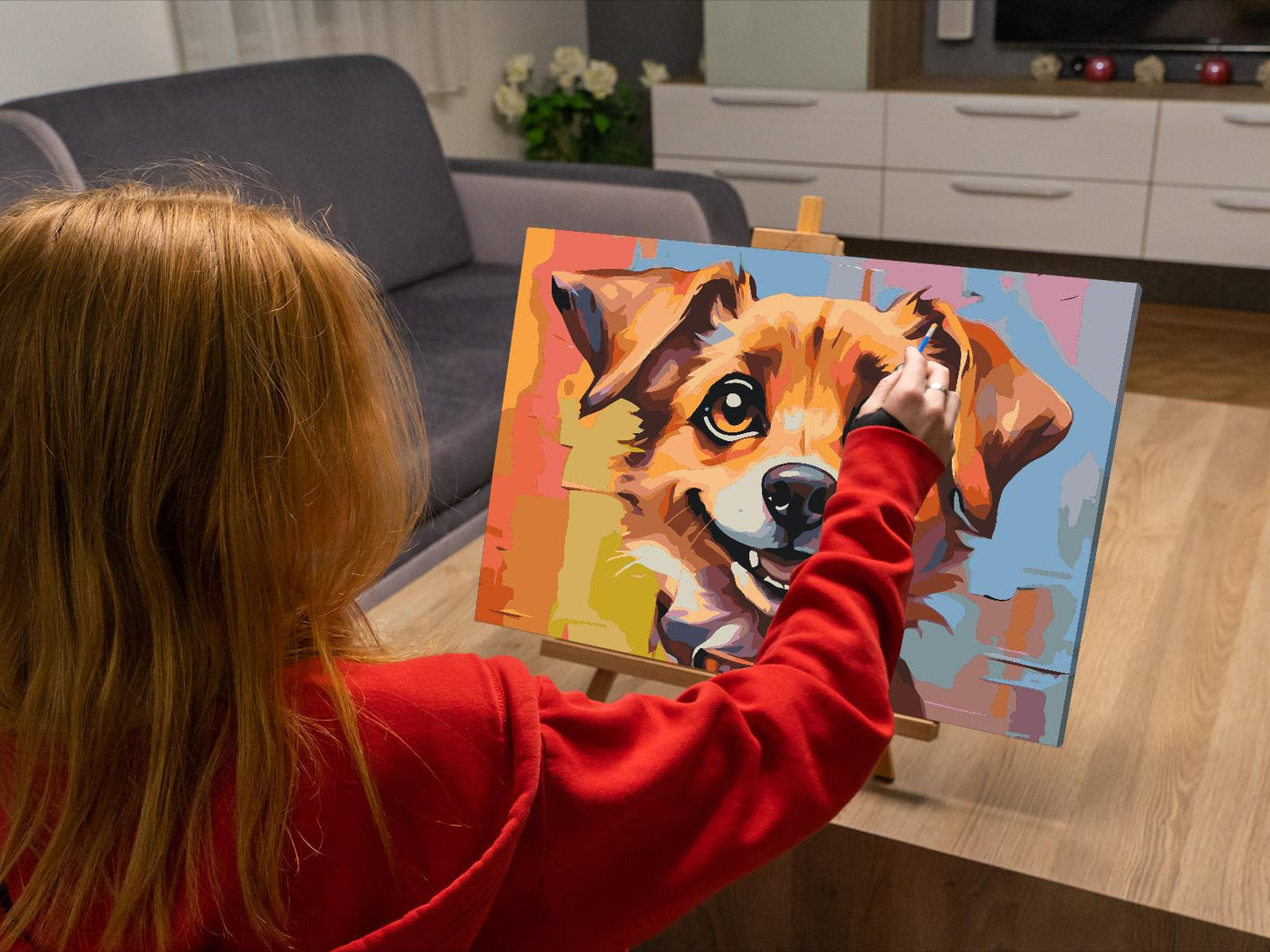 Paint by number - Glade hund
