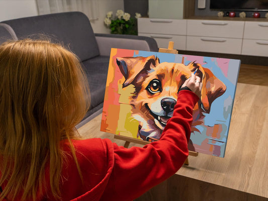 Paint by number - Glade hund