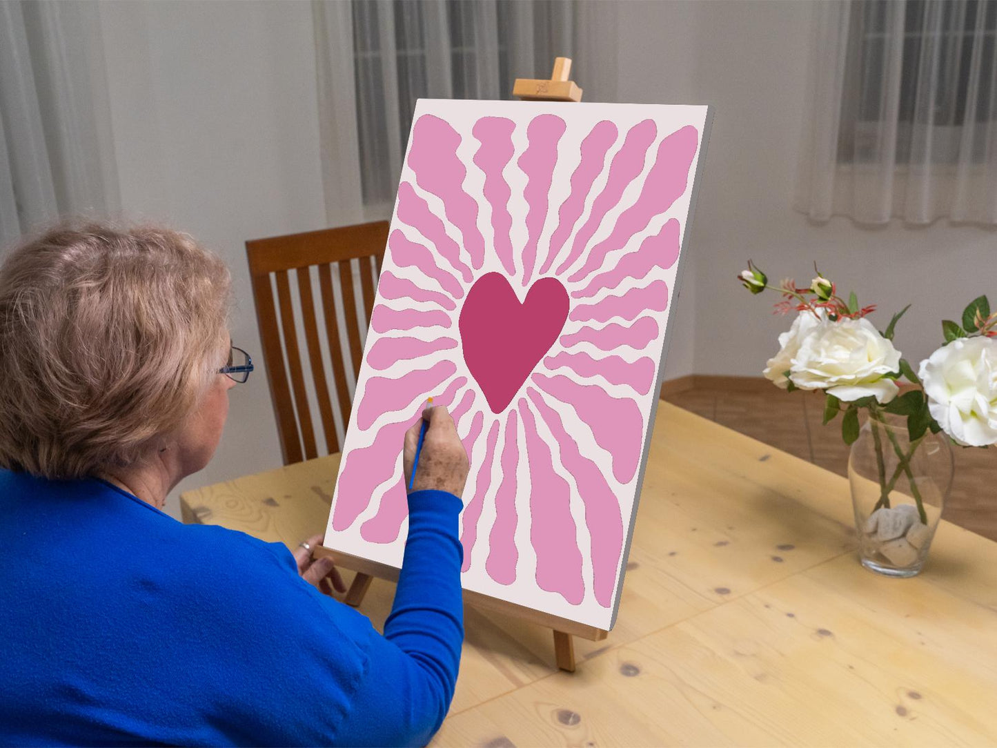 Paint by number - Ornament med hjerte