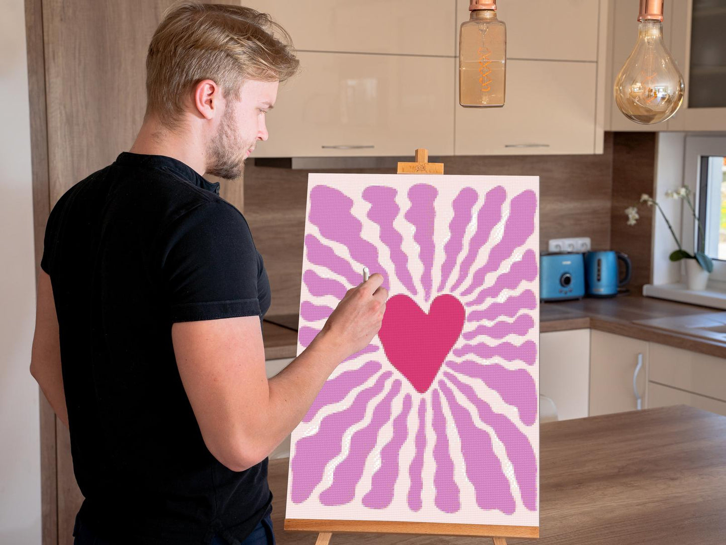Diamond Paint - Ornament med hjerte