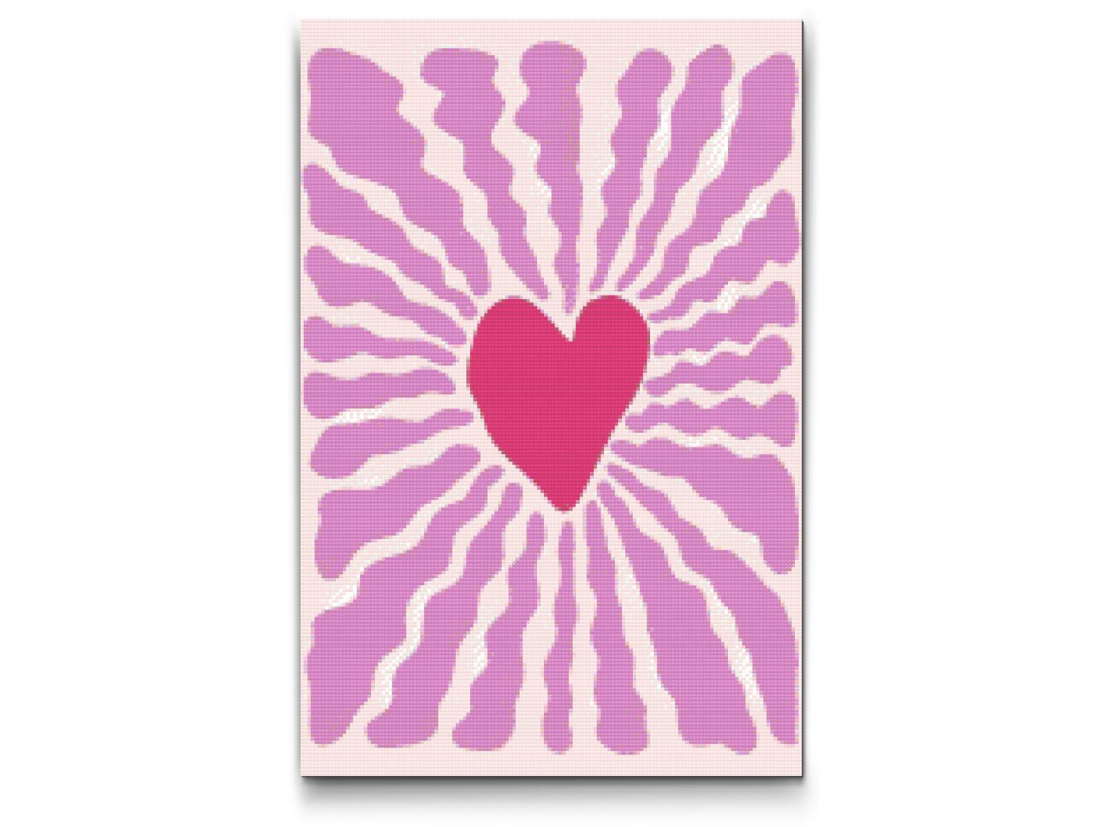 Diamond Paint - Ornament med hjerte