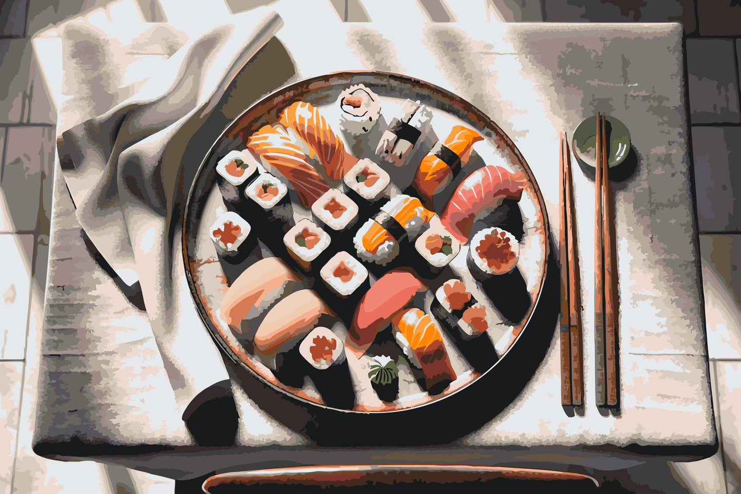 Paint by number - En smag for sushi