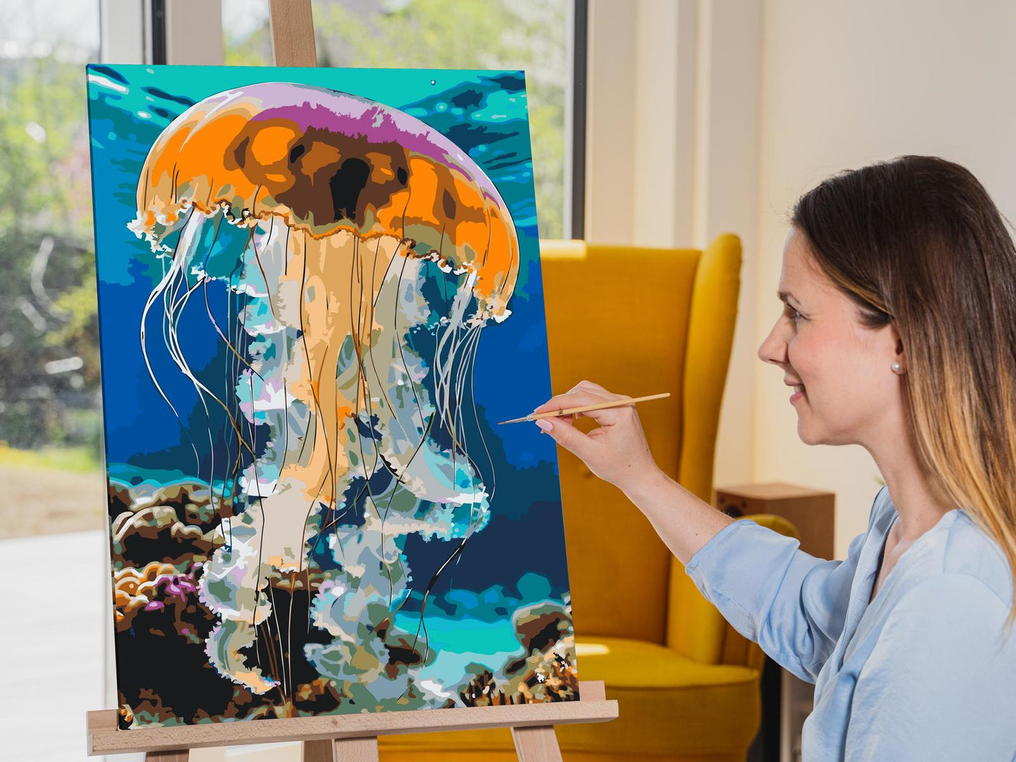 Paint by number - Vandmænd i havet
