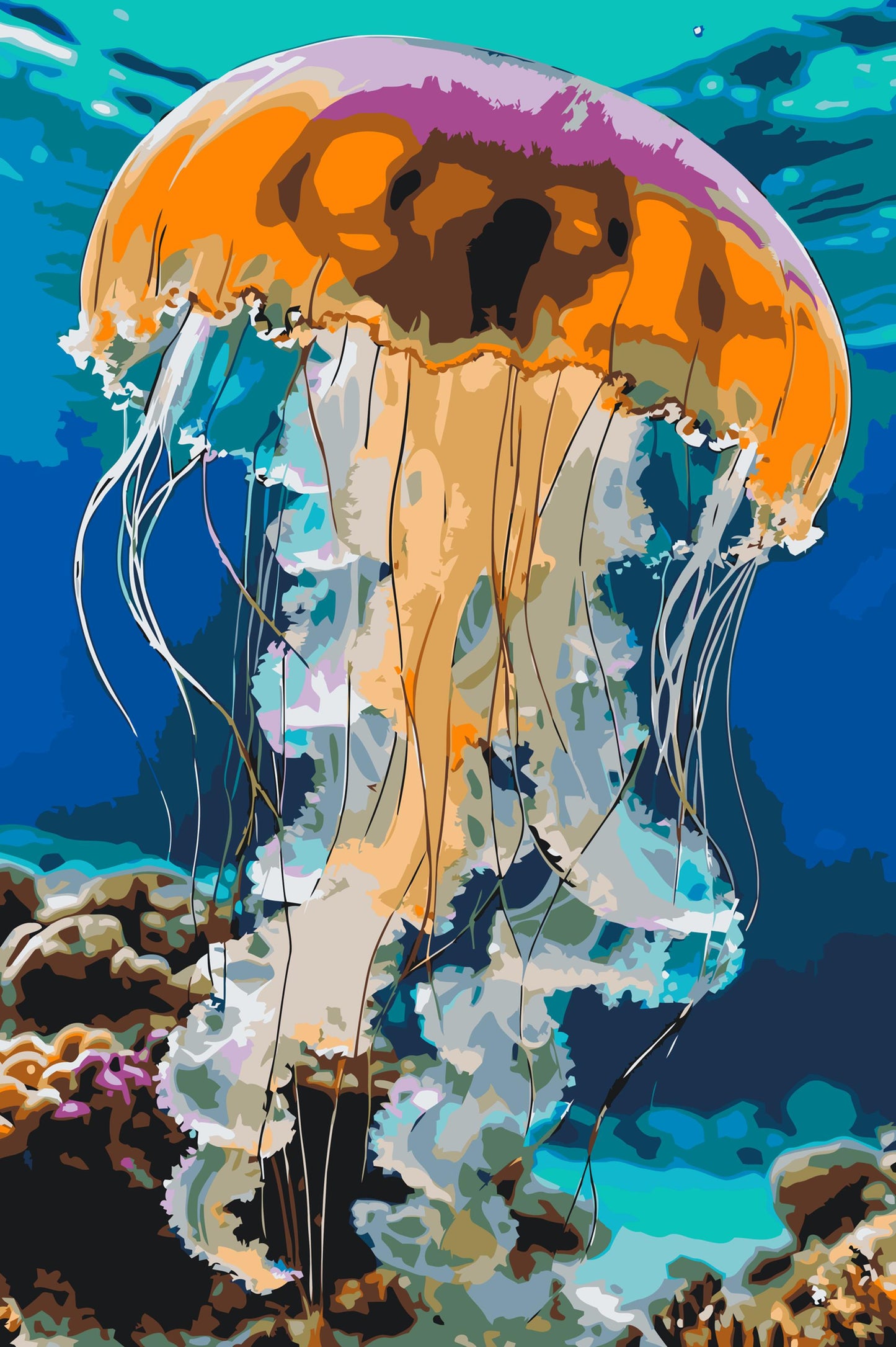 Paint by number - Vandmænd i havet