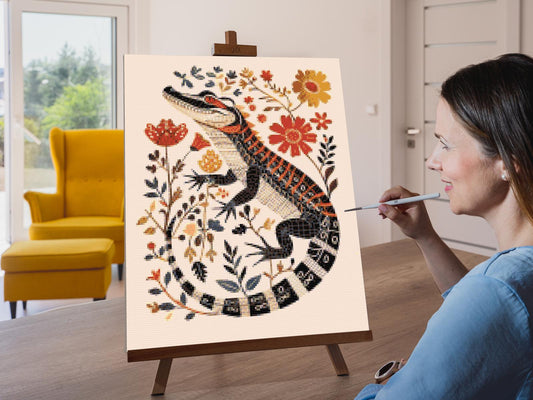 Diamond Paint - Nordisk folkekunst - Alligator