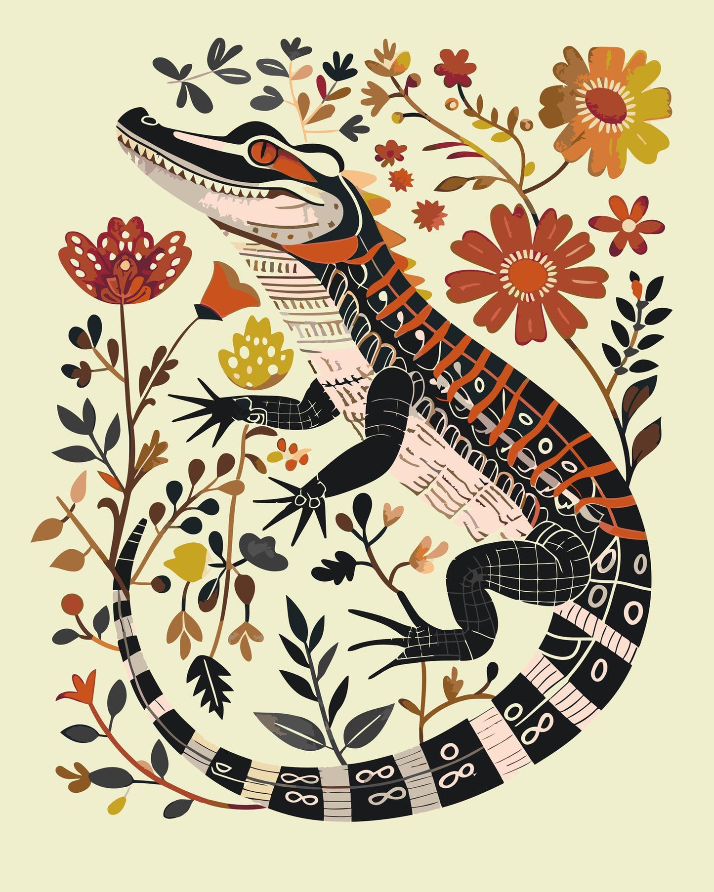 Paint by number - Nordisk folkekunst - Alligator