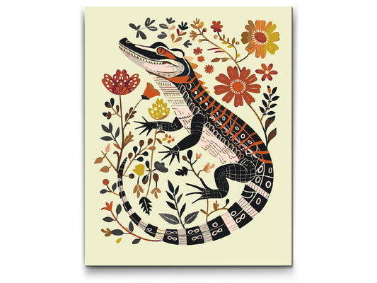 Paint by number - Nordisk folkekunst - Alligator