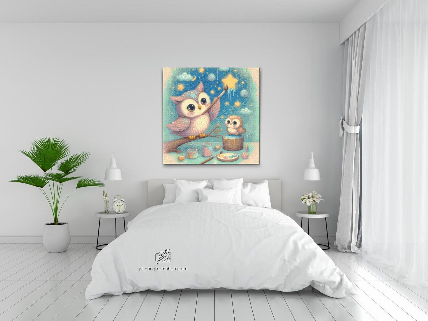 Diamond Paint - Maleri i skyerne – ugler