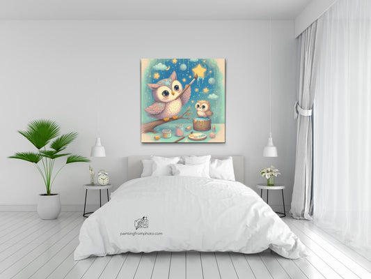Diamond Paint - Maleri i skyerne – ugler