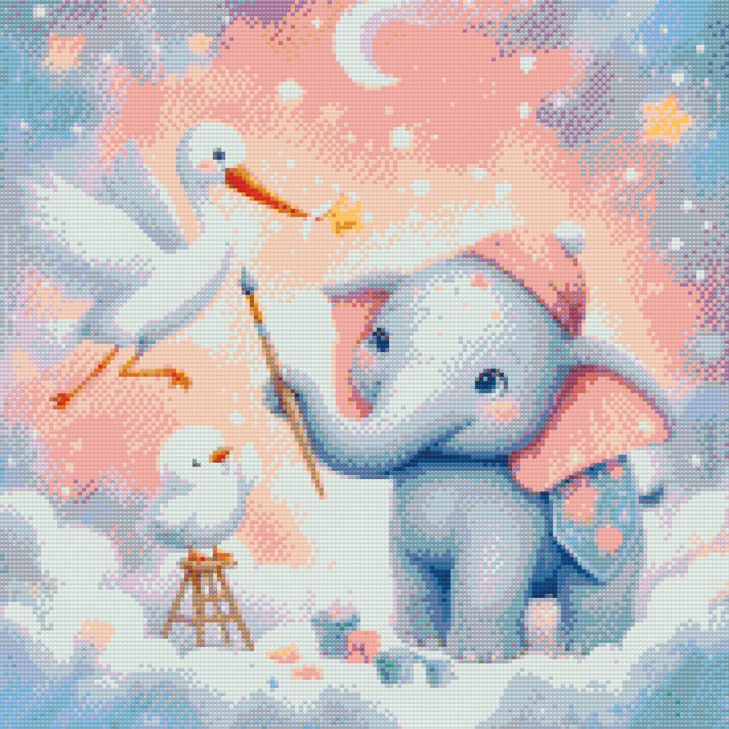 Diamond Paint - Maleri i skyerne – elefant