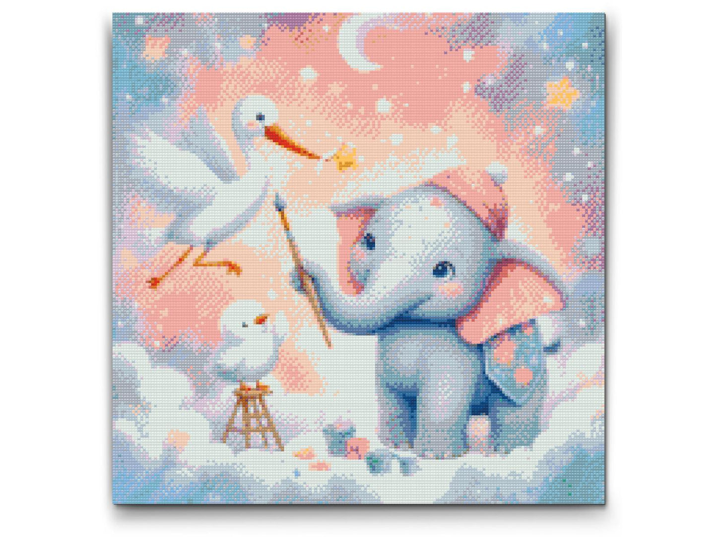 Diamond Paint - Maleri i skyerne – elefant