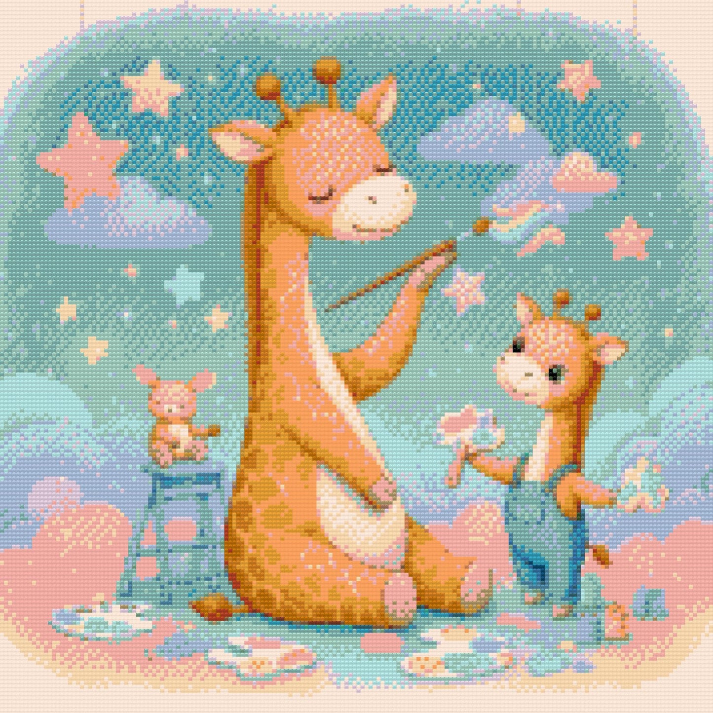 Diamond Paint - Maleri i skyerne – Giraffer
