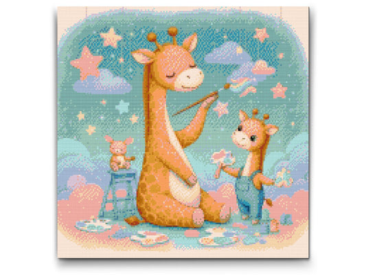 Diamond Paint - Maleri i skyerne – Giraffer