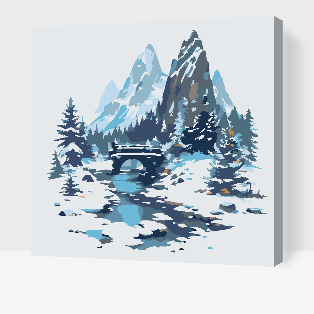 Paint by number - Bjergbro sneet under