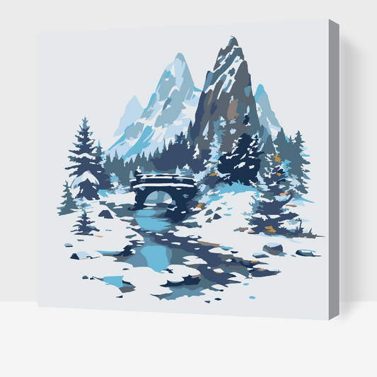 Paint by number - Bjergbro sneet under