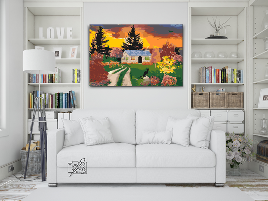Paint by number - Hus i naturen