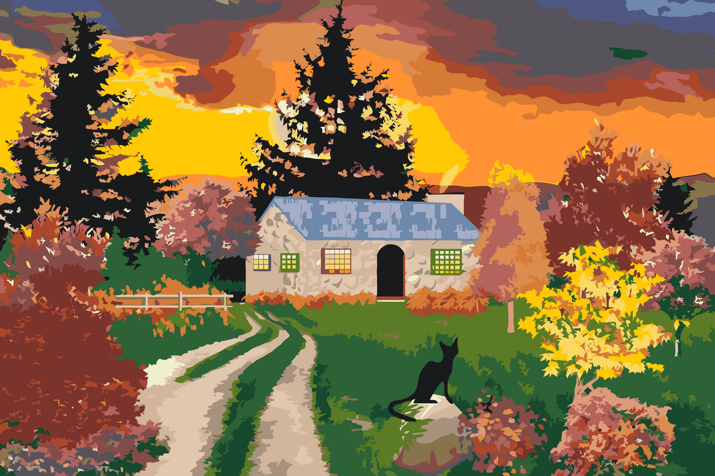 Paint by number - Hus i naturen
