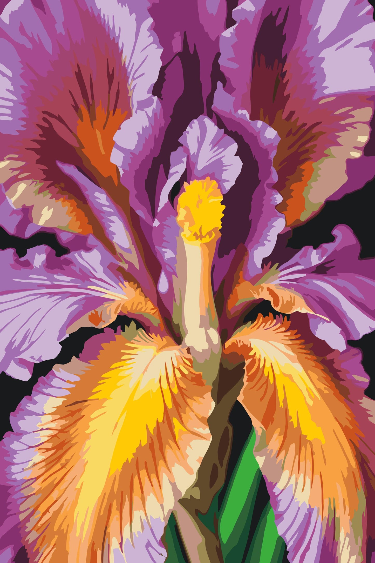 Paint by number - Irisblomst