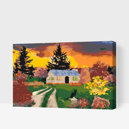 Paint by number - Hus i naturen