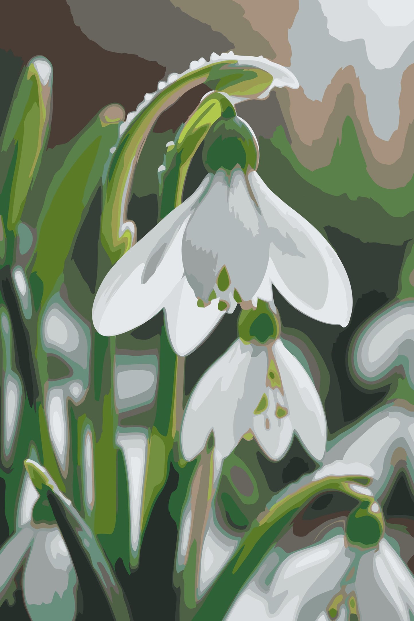 Paint by number - Vintergækblomst
