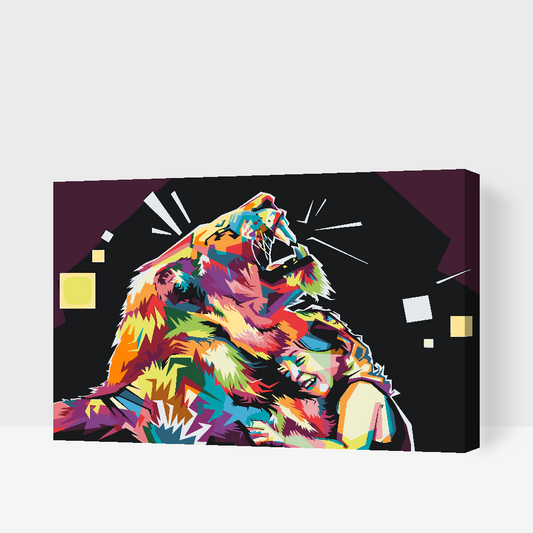 Paint by number - Farverig Løve 3