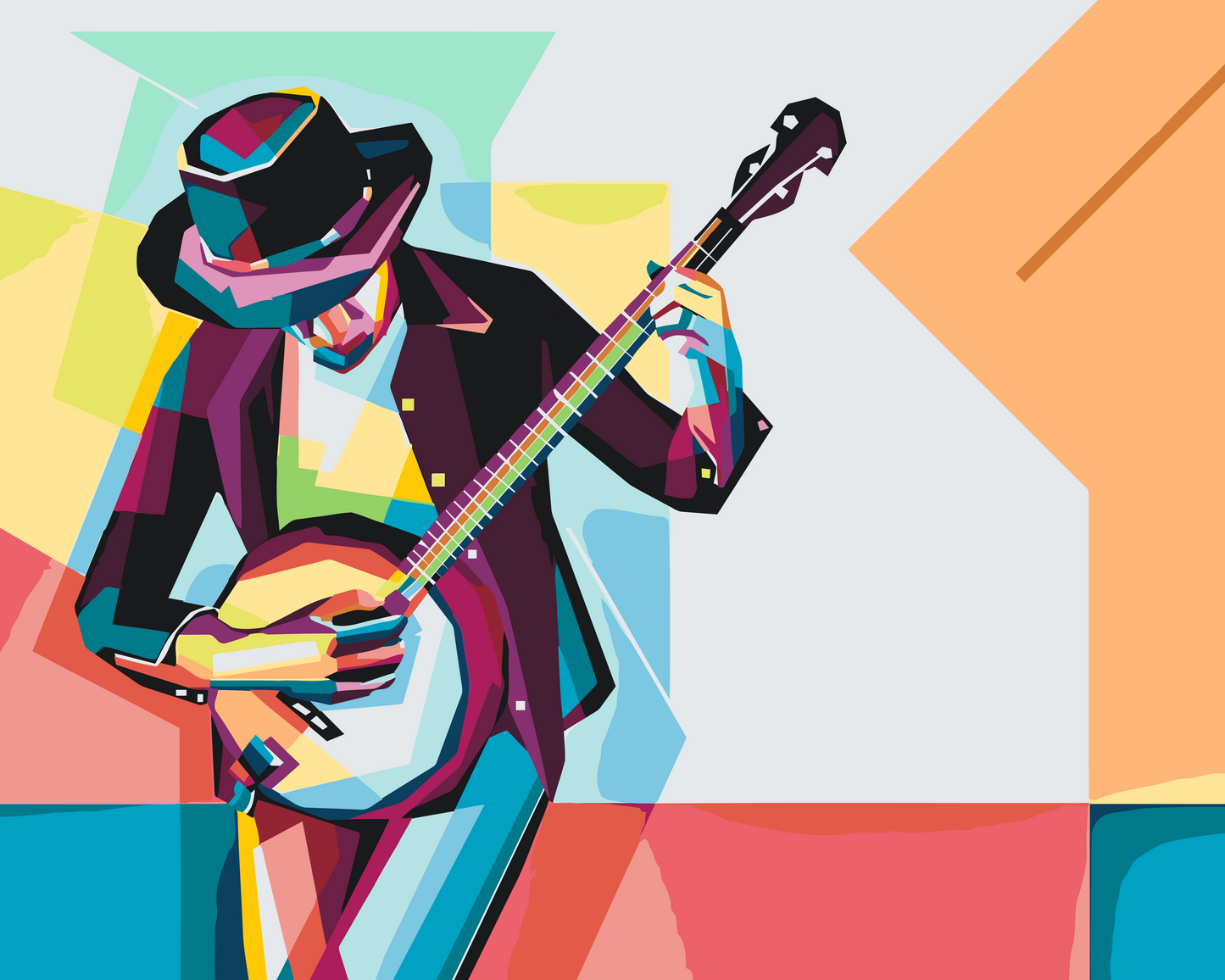 Paint by number - Manden der spiller banjo