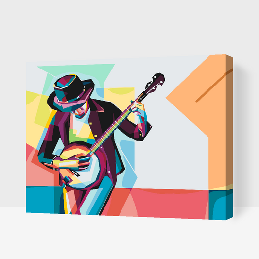 Paint by number - Manden der spiller banjo