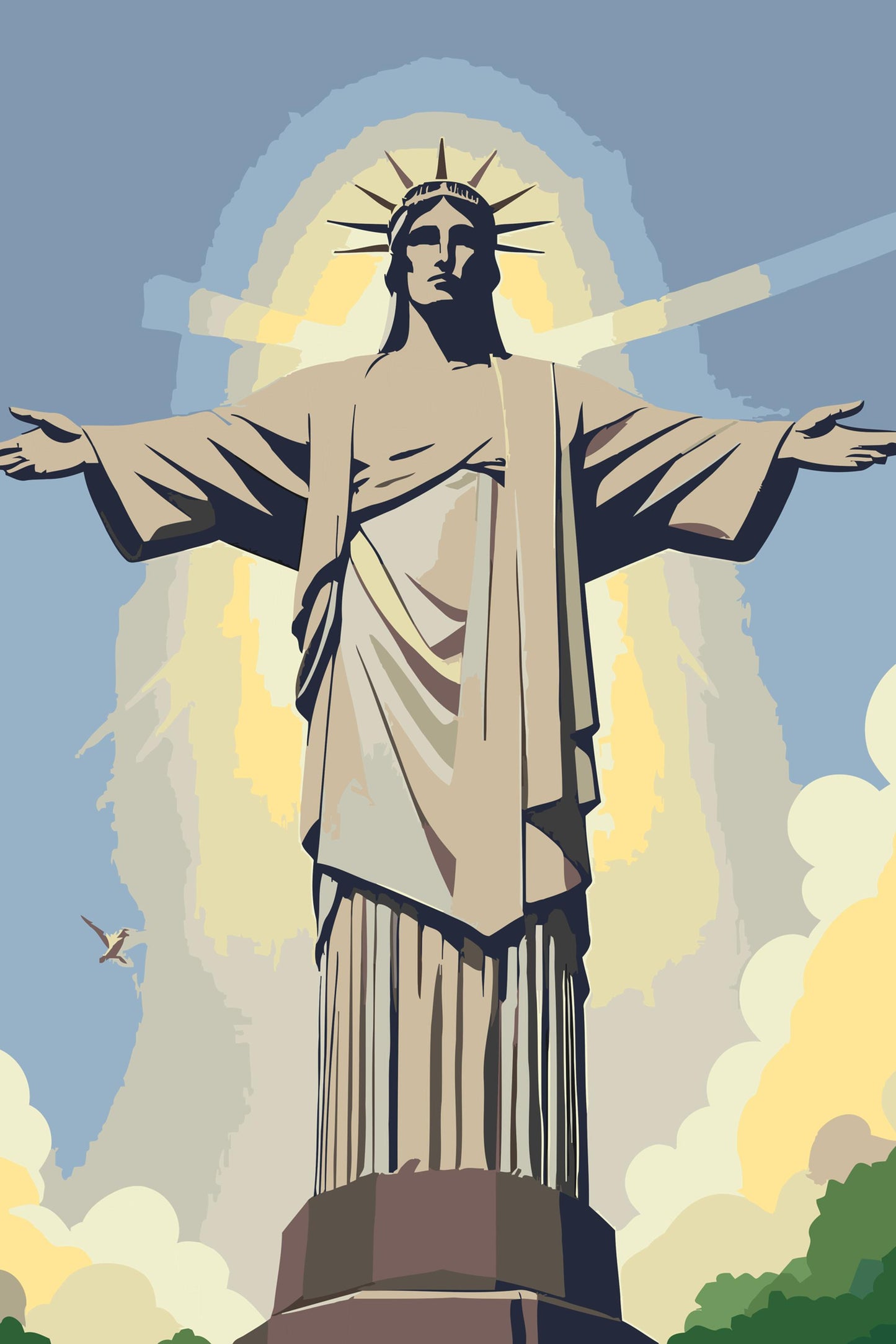 Paint by number - Jesusstatue på tæt hold